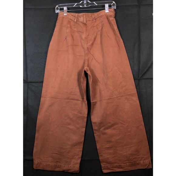 We The Free Womens Pants Brown High Rise Wide Leg 100% Cotton 29 - Picture 9 of 11